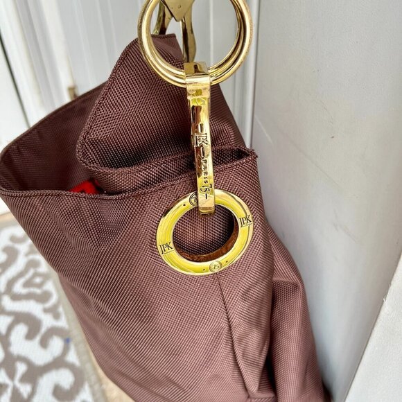 JPK Paris Bucket Bag Snap Closure Functional Pockets Removable Strap Brown W OS - Picture 15 of 15